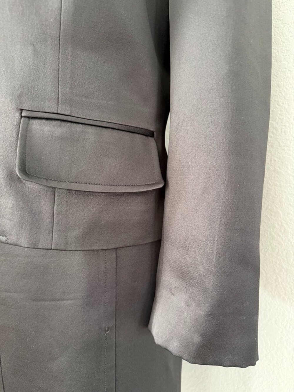Vintage MICHAEL KORS Wool 2 Piece Skirt Suit Black Sz 12 - Picture 9 of 16